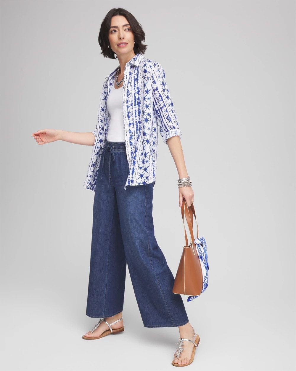 Chico's Women | Lightweight Drawstring Ankle Jeans SOLANA INDIGO