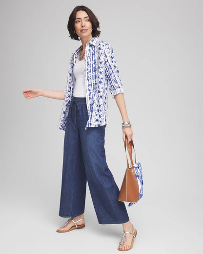 Chico's Women | Lightweight Drawstring Ankle Jeans SOLANA INDIGO