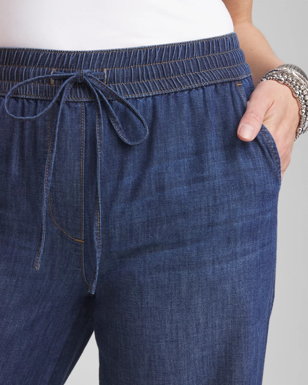Chico's Women | Lightweight Drawstring Ankle Jeans SOLANA INDIGO