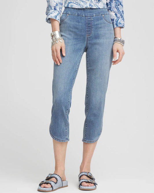 Chico's Women | Pull-On Dolphin-Hemmed Capri Jeans HELENA INDIGO