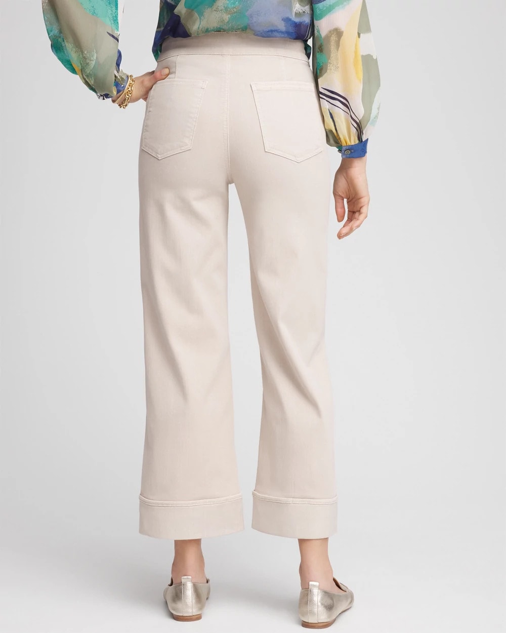 Chico's Women | Pull-On Wide Leg Cuffed Jeans SMOKEY TAUPE