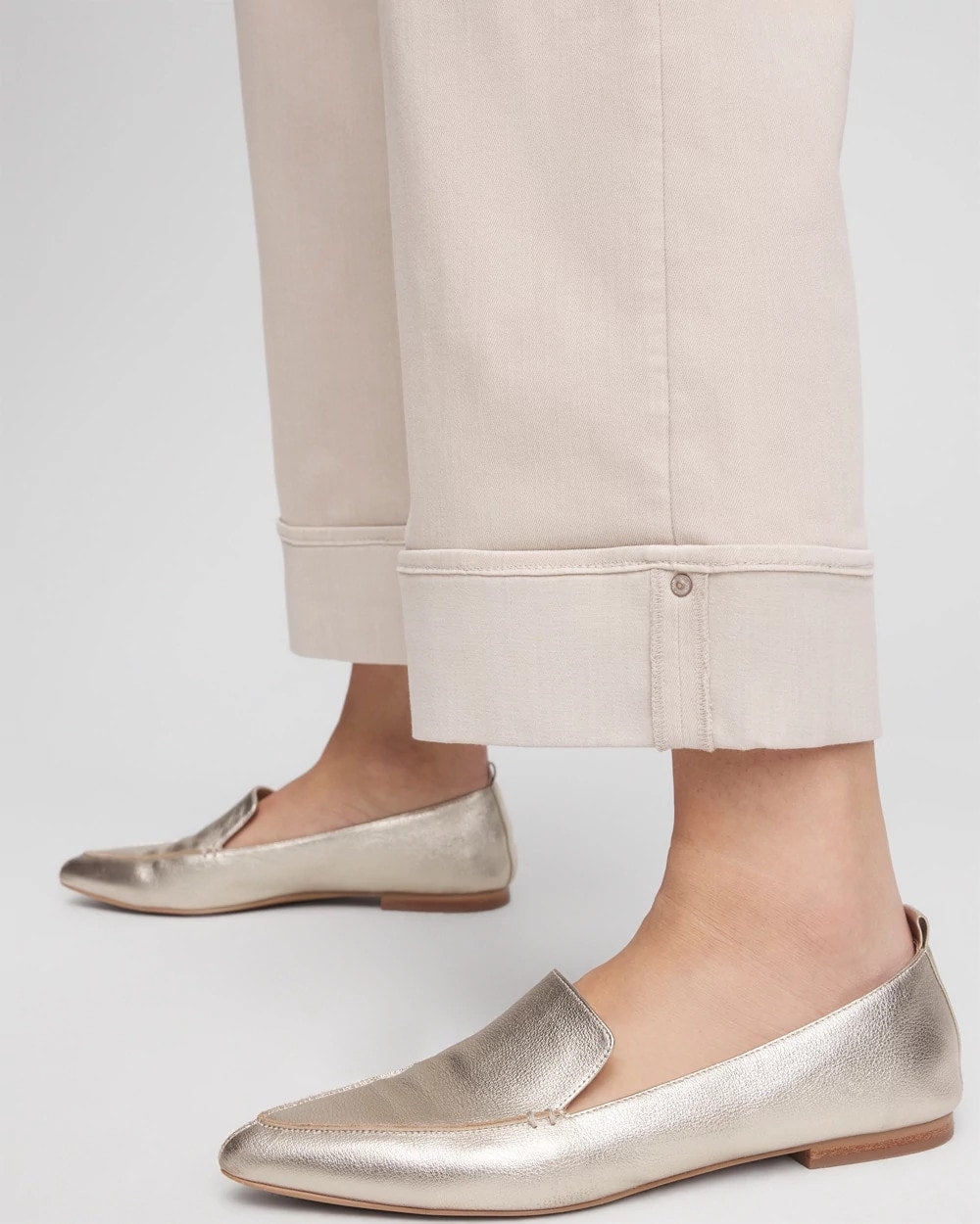 Chico's Women | Pull-On Wide Leg Cuffed Jeans SMOKEY TAUPE