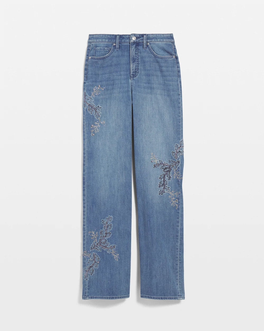 Chico's Women | Embellished High Rise Wide Leg Jeans MEERA INDIGO