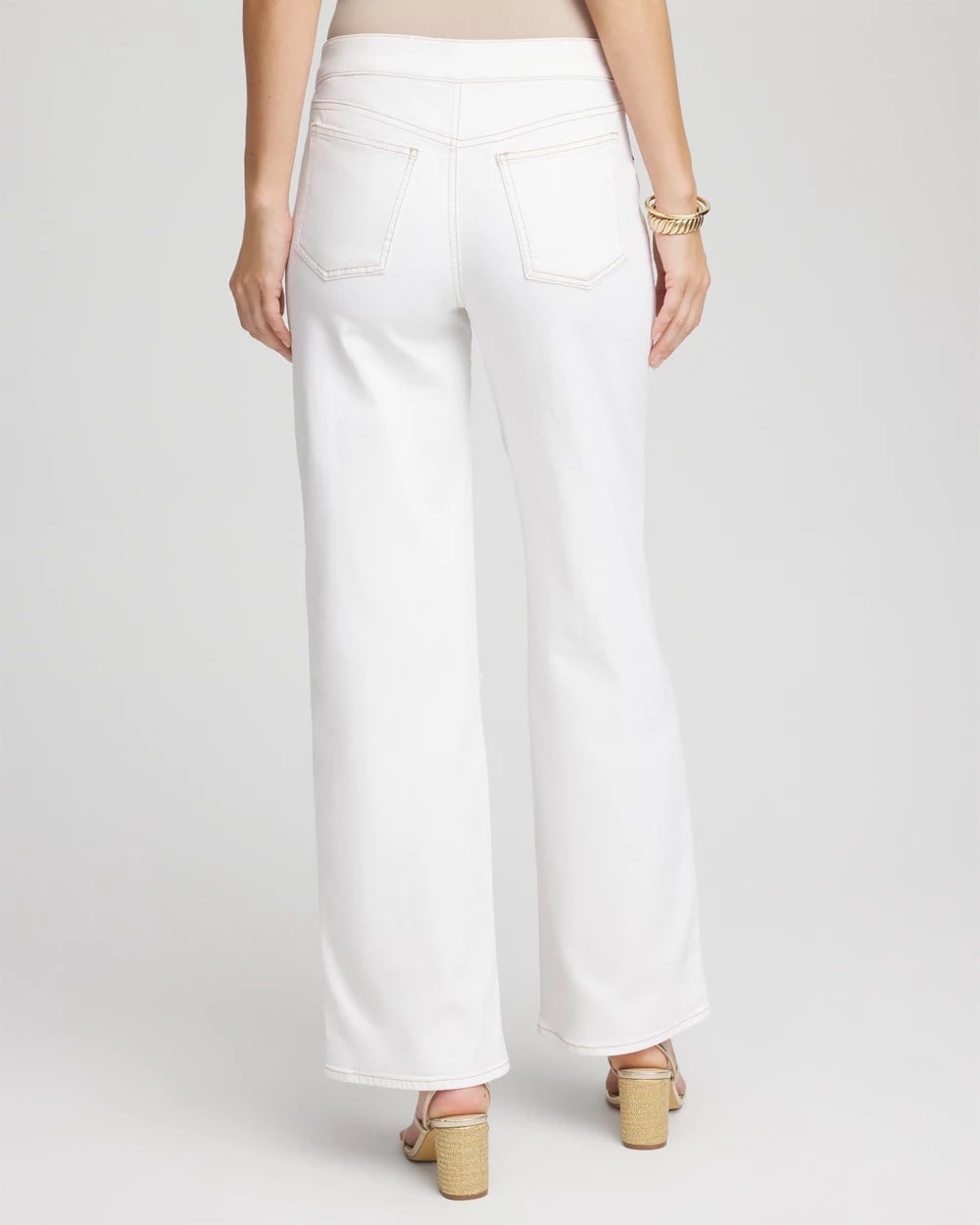 Chico's Women | Petite Seeded Pull-On Wide-Leg Jeans NATURAL SEEDED