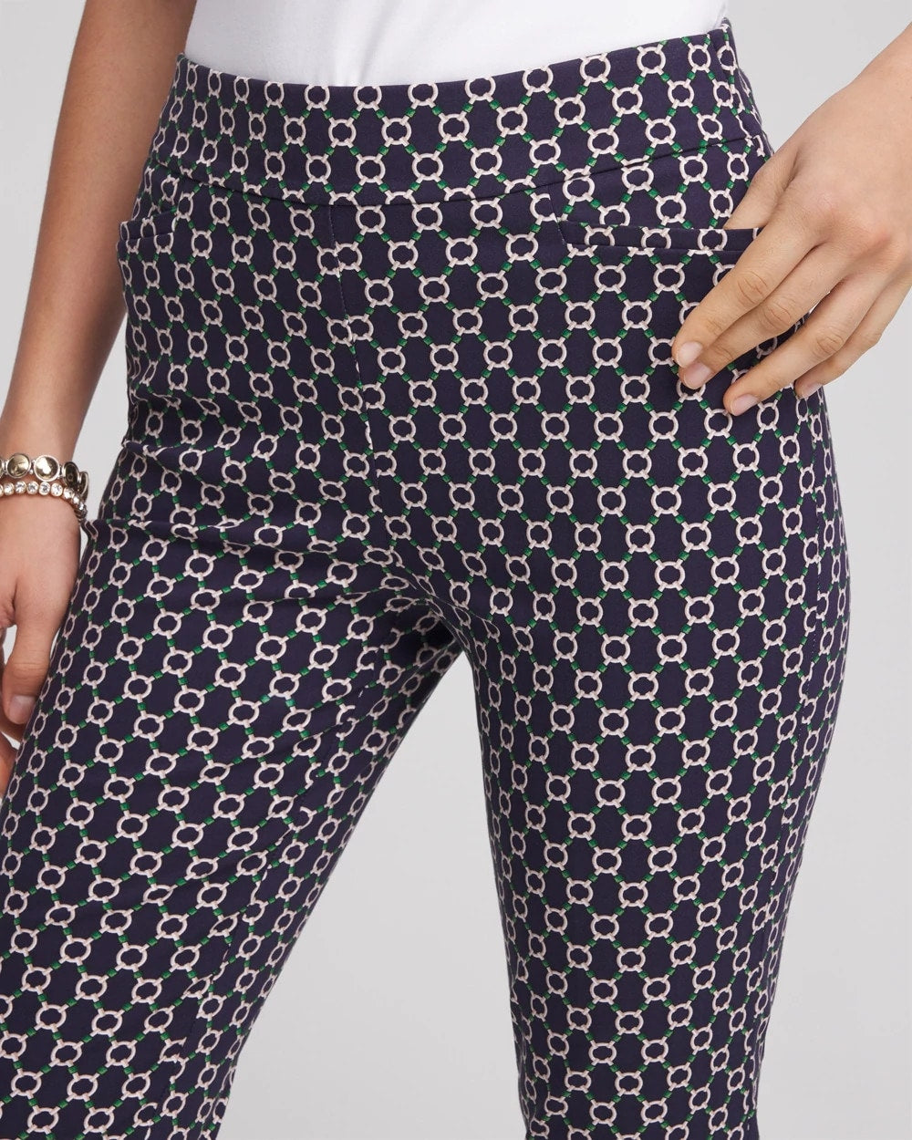 Chico's Women | Brigitte™ Chain Connection Slim Pants PASSPORT BLUE