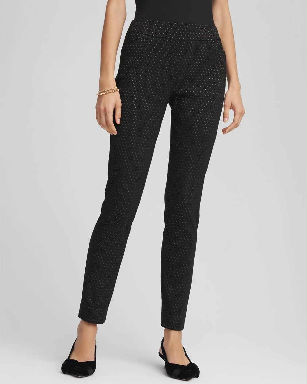 Chico's Women | Brigitte™ Slim Ankle Jacquard Pants BLACK
