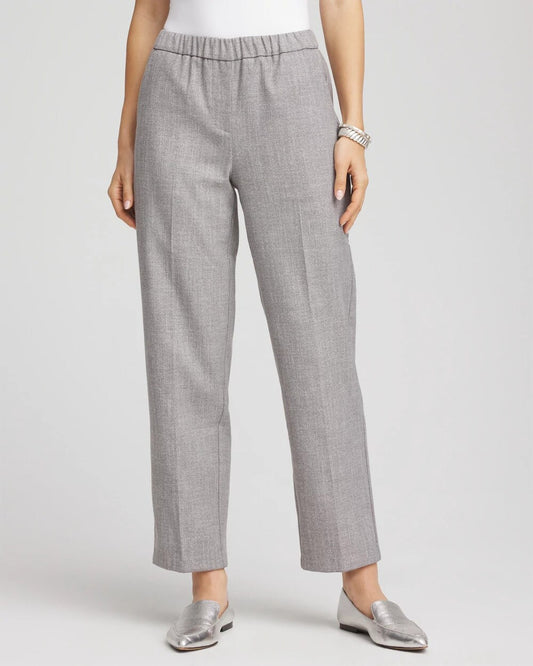 Chico's Women | Shimmer Straight Tapered Ankle Pants SILVER