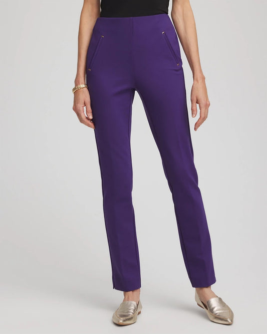 Chico's Women | Juliet Slim Trim Detail Ankle Pants PURPLE ELIXIR