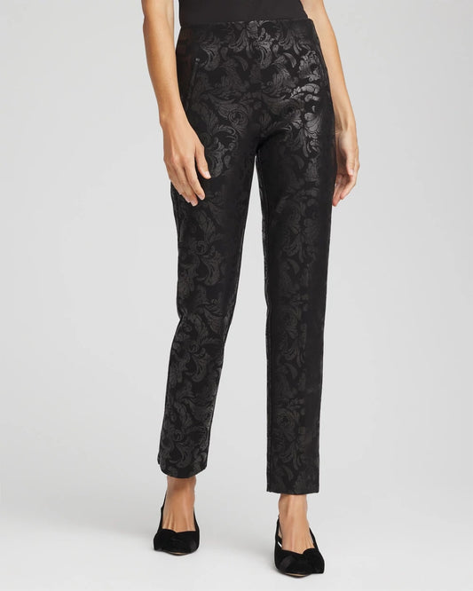 Chico's Women | Juliet Black Foiled  Slim Ankle Pants BLACK