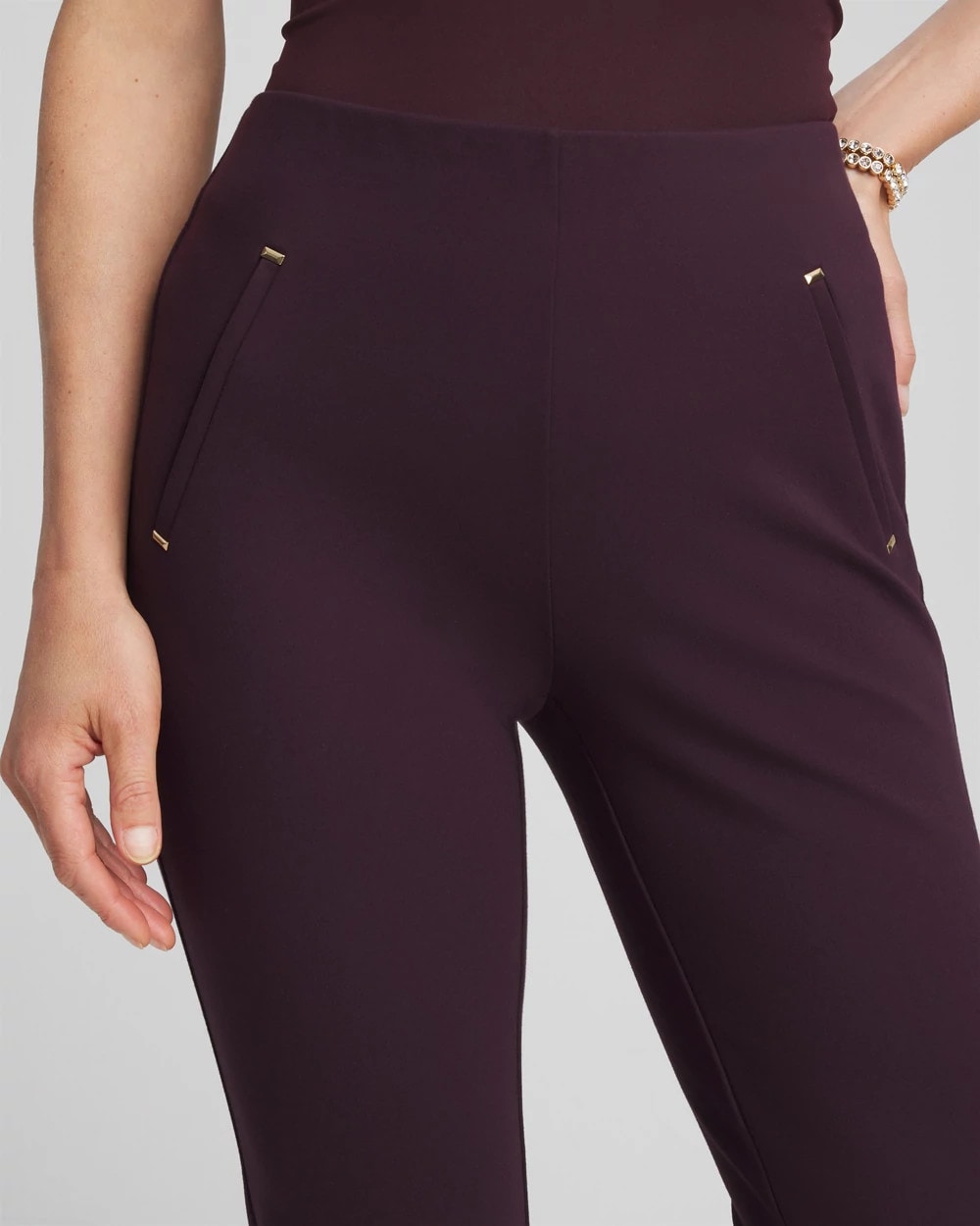 Chico's Women | Juliet Slim Trim Detail Ankle Pants NIGHT BLOOM