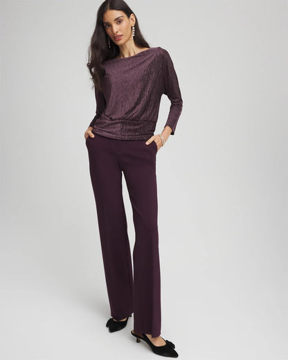 Chico's Women | Emme Wide-Leg Trouser Ponte Pants NIGHT BLOOM