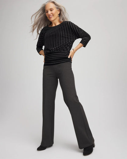Chico's Women | Juliet Wide Full-Length Ponte Pants GRAPHITE HEATHER GRAY