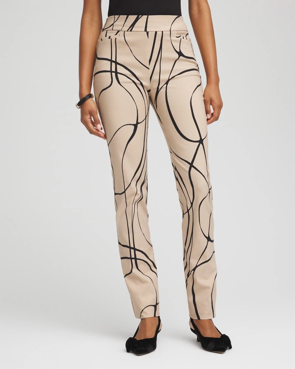 Chico's Women | Brigitte™ Golden Leaf Slim Full-Length Pants CHAMPAGNE FIZZ
