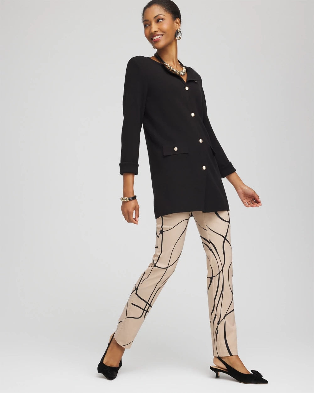 Chico's Women | Brigitte™ Golden Leaf Slim Full-Length Pants CHAMPAGNE FIZZ
