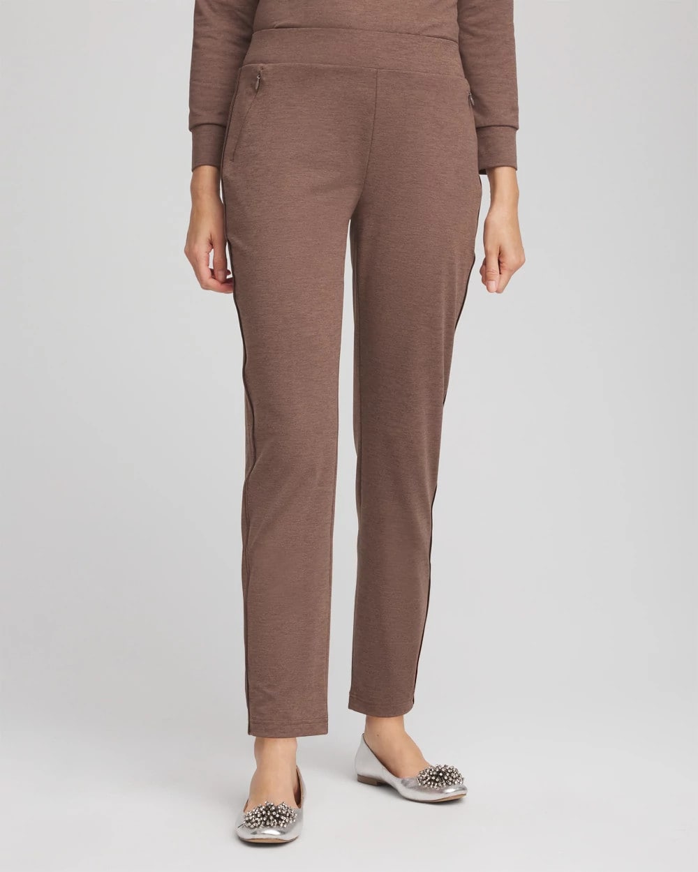 Chico's Women | Zenergy® Cloud Satin Trim Pants WALNUT
