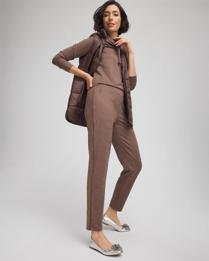 Chico's Women | Zenergy® Cloud Satin Trim Pants WALNUT
