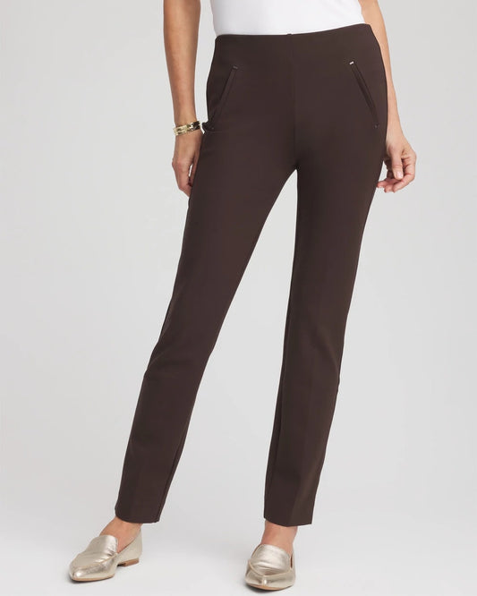Chico's Women | Juliet Slim Trim Detail Ankle Pants COCOA BEAN
