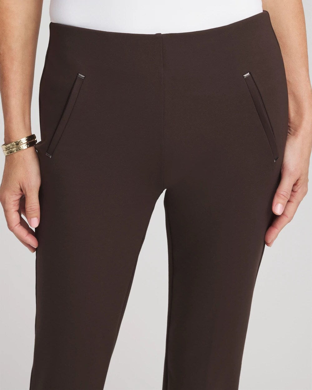 Chico's Women | Juliet Slim Trim Detail Ankle Pants COCOA BEAN