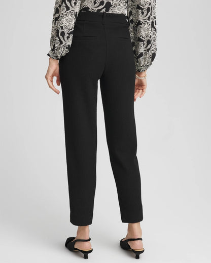 Chico's Women | Matelassé Slim Tapered Ankle Pants BLACK