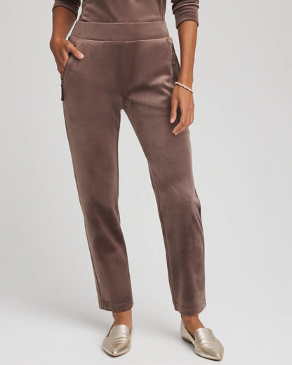 Chico's Women | Zenergy® Velour Tapered Ankle Pants WALNUT