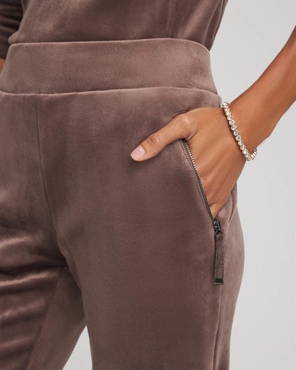 Chico's Women | Zenergy® Velour Tapered Ankle Pants WALNUT