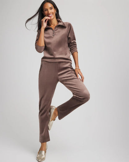 Chico's Women | Zenergy® Velour Tapered Ankle Pants WALNUT