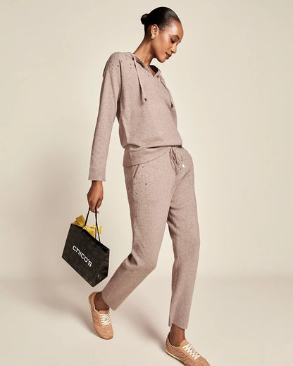 Chico's Women | Zenergy® Luxe Rhinestone Ankle Pants TAUPE HEATHER