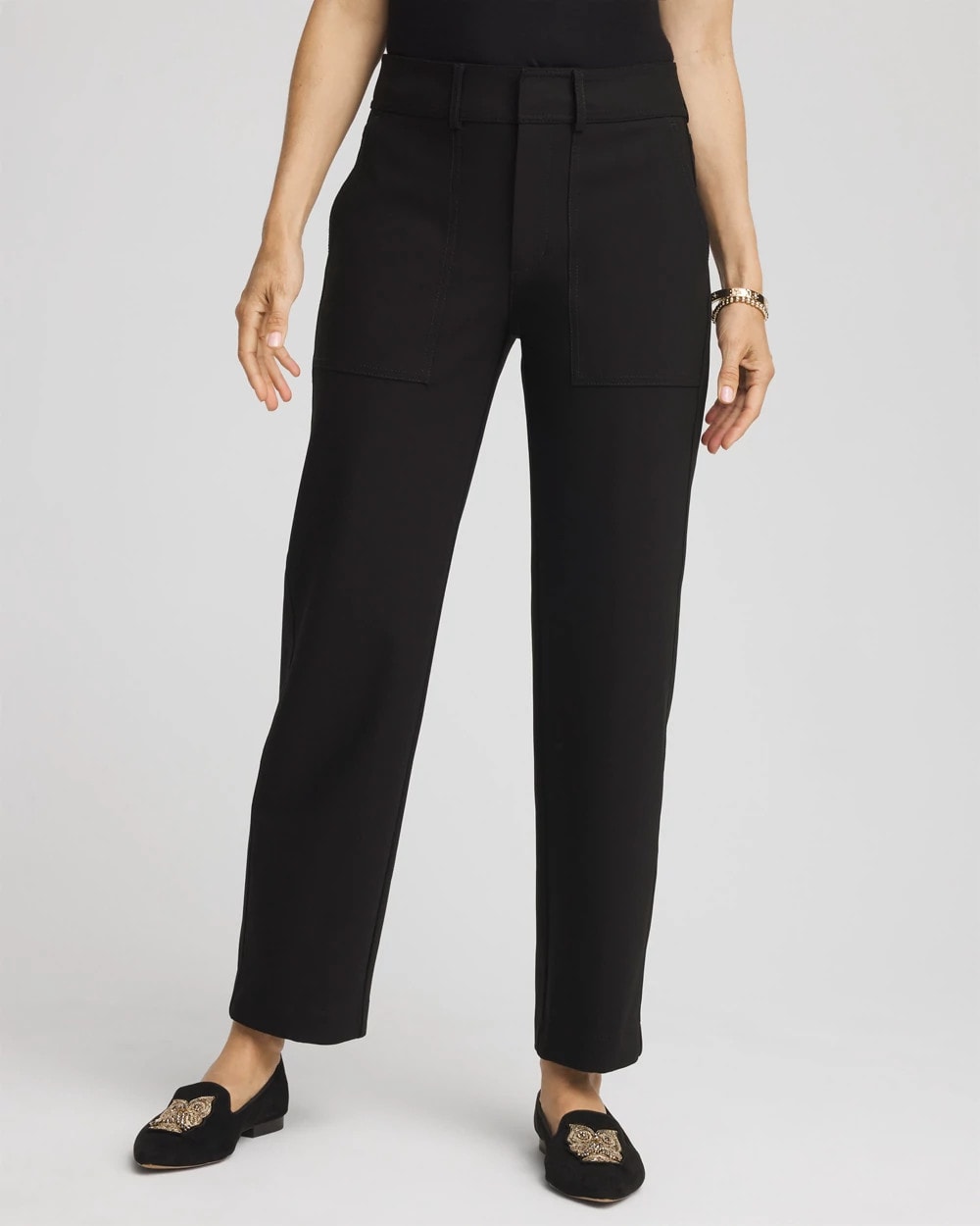 Chico's Women | Bi-Stretch Straight Ankle Pants BLACK