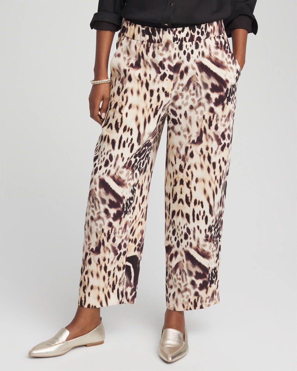 Chico's Women | Bengal Marks Crepe Pull-On Ankle Pants CARAMEL APPLE