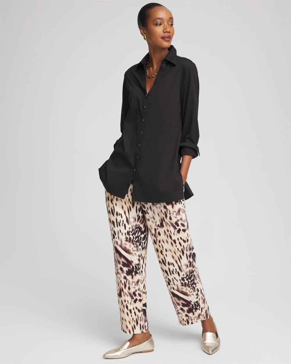 Chico's Women | Bengal Marks Crepe Pull-On Ankle Pants CARAMEL APPLE