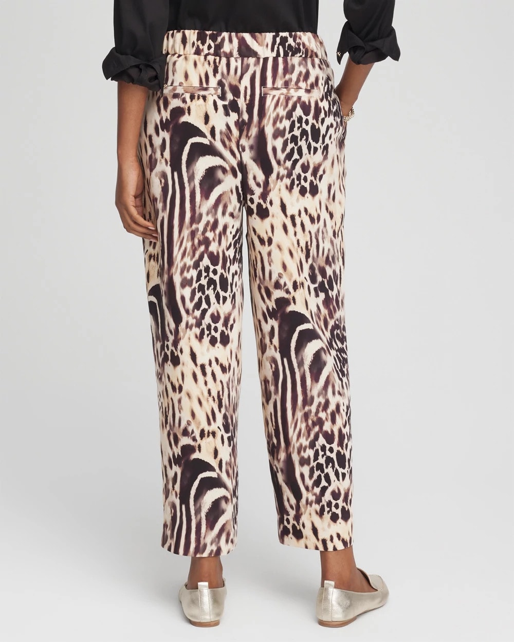 Chico's Women | Bengal Marks Crepe Pull-On Ankle Pants CARAMEL APPLE
