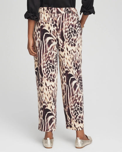 Chico's Women | Bengal Marks Crepe Pull-On Ankle Pants CARAMEL APPLE