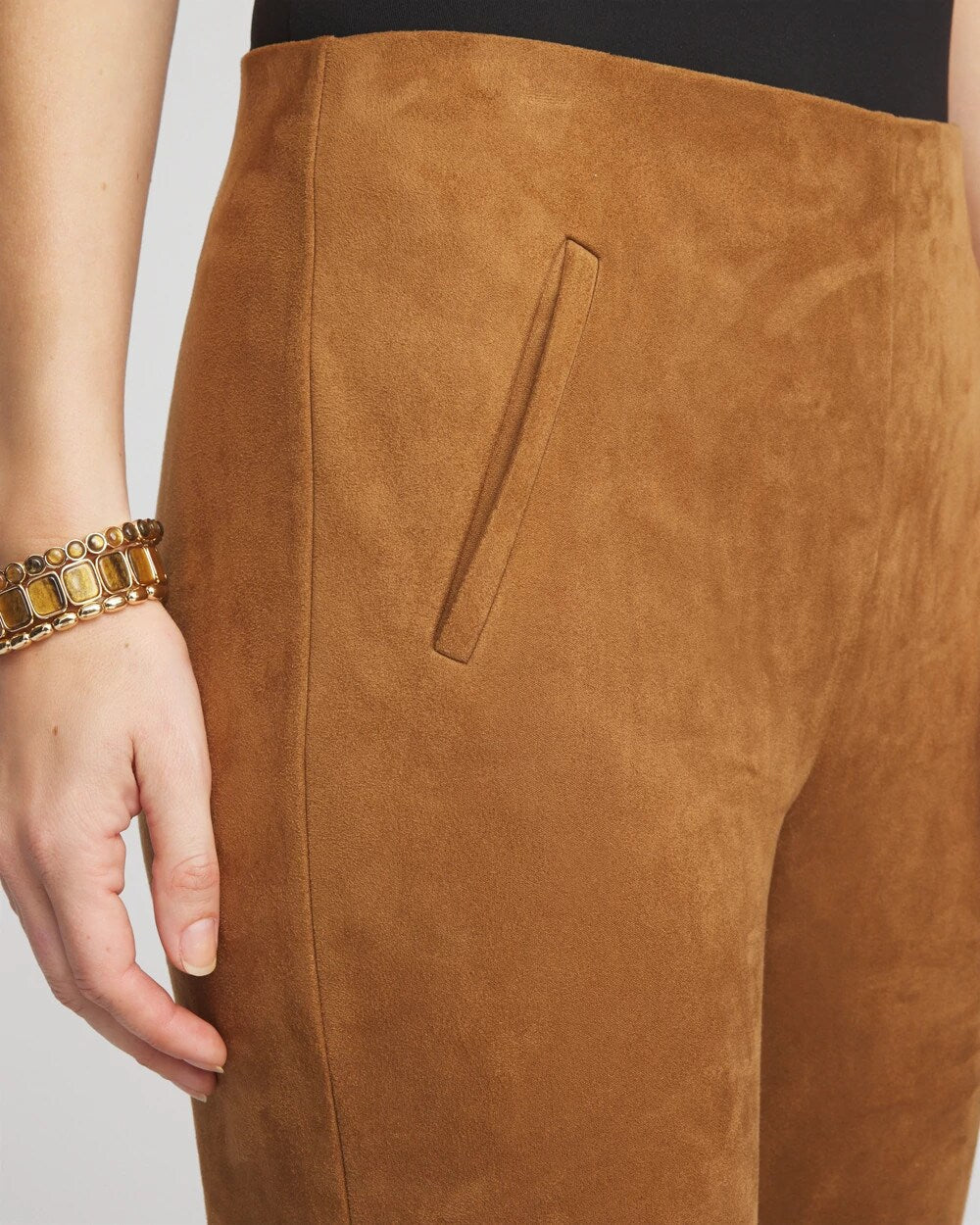 Chico's Women | Faux Suede Juliet Slim Ankle Pants BURNT SIENNA