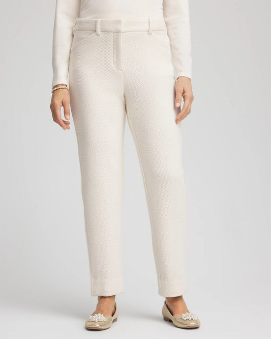 Chico's Women | Matelassé Slim Tapered Ankle Pants ENGLISH CREAM