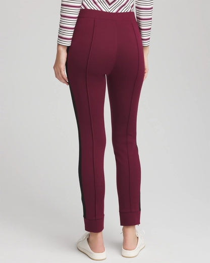 Chico's Women | Zenergy® Double-Knit Contrast Ankle Pants DEEP CHIANTI