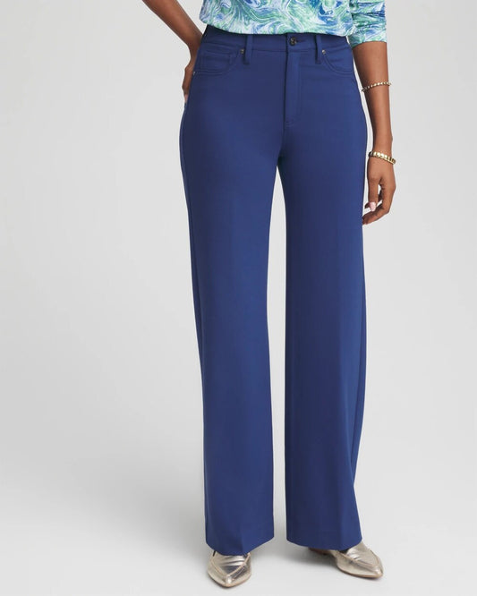 Chico's Women | Five-Pocket Wide-Leg Ponte Pants DUSKY BLUE
