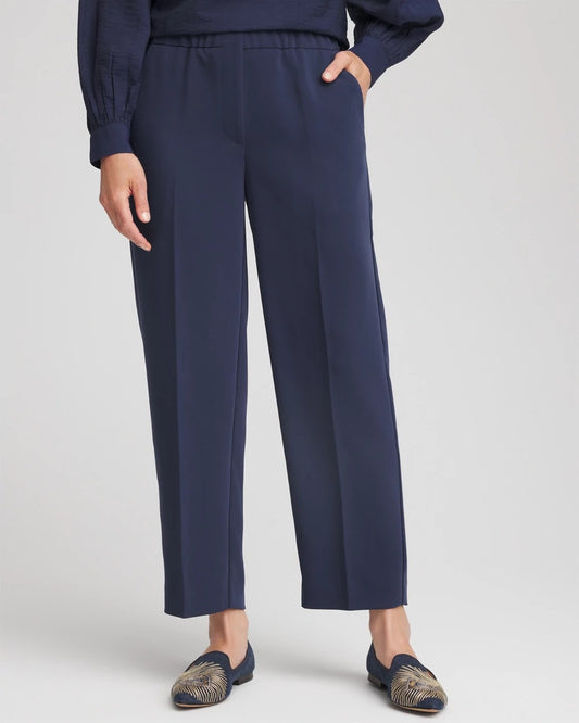 Chico's Women | Stretch Crepe Tapered Ankle Pants PASSPORT BLUE