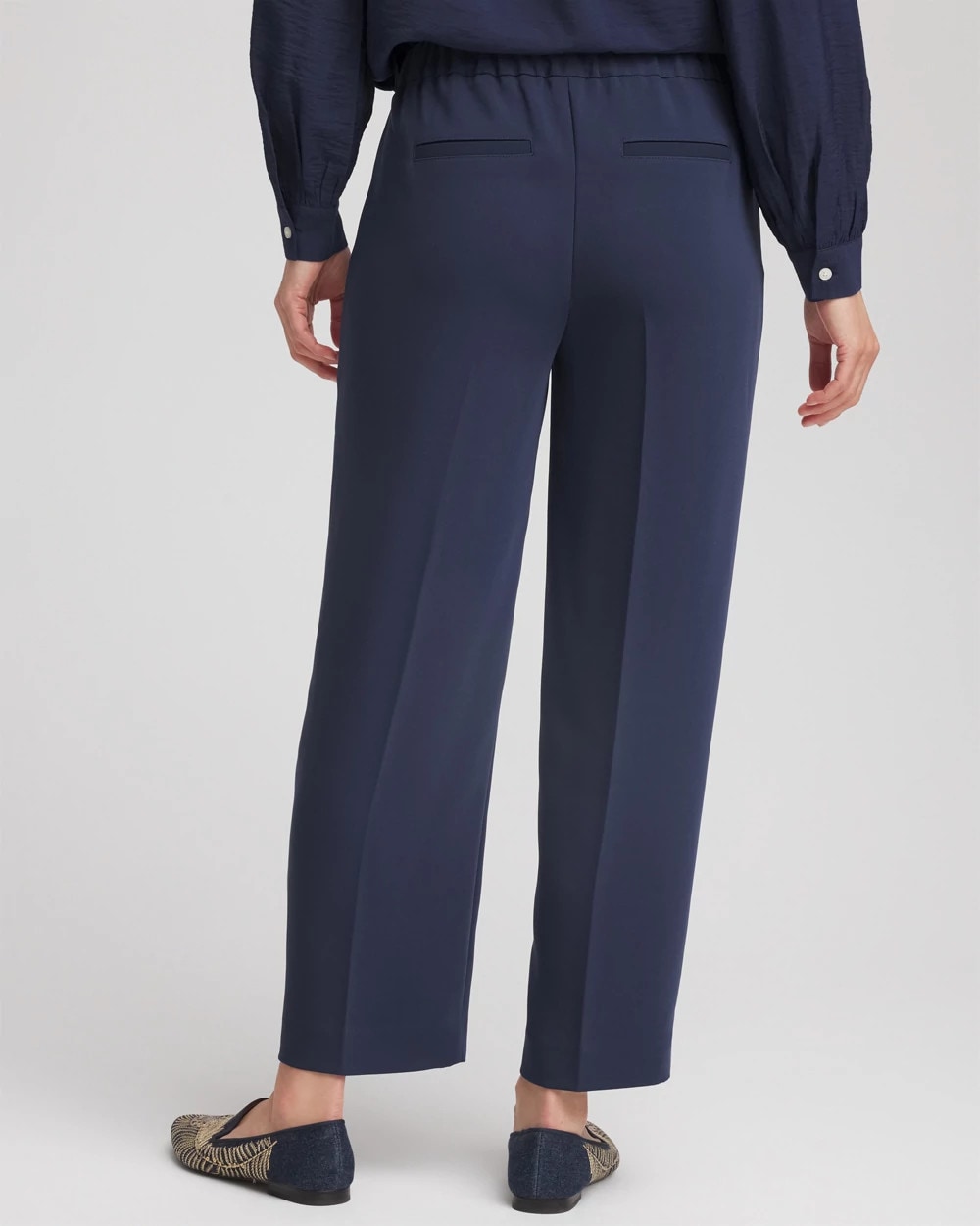 Chico's Women | Stretch Crepe Tapered Ankle Pants PASSPORT BLUE