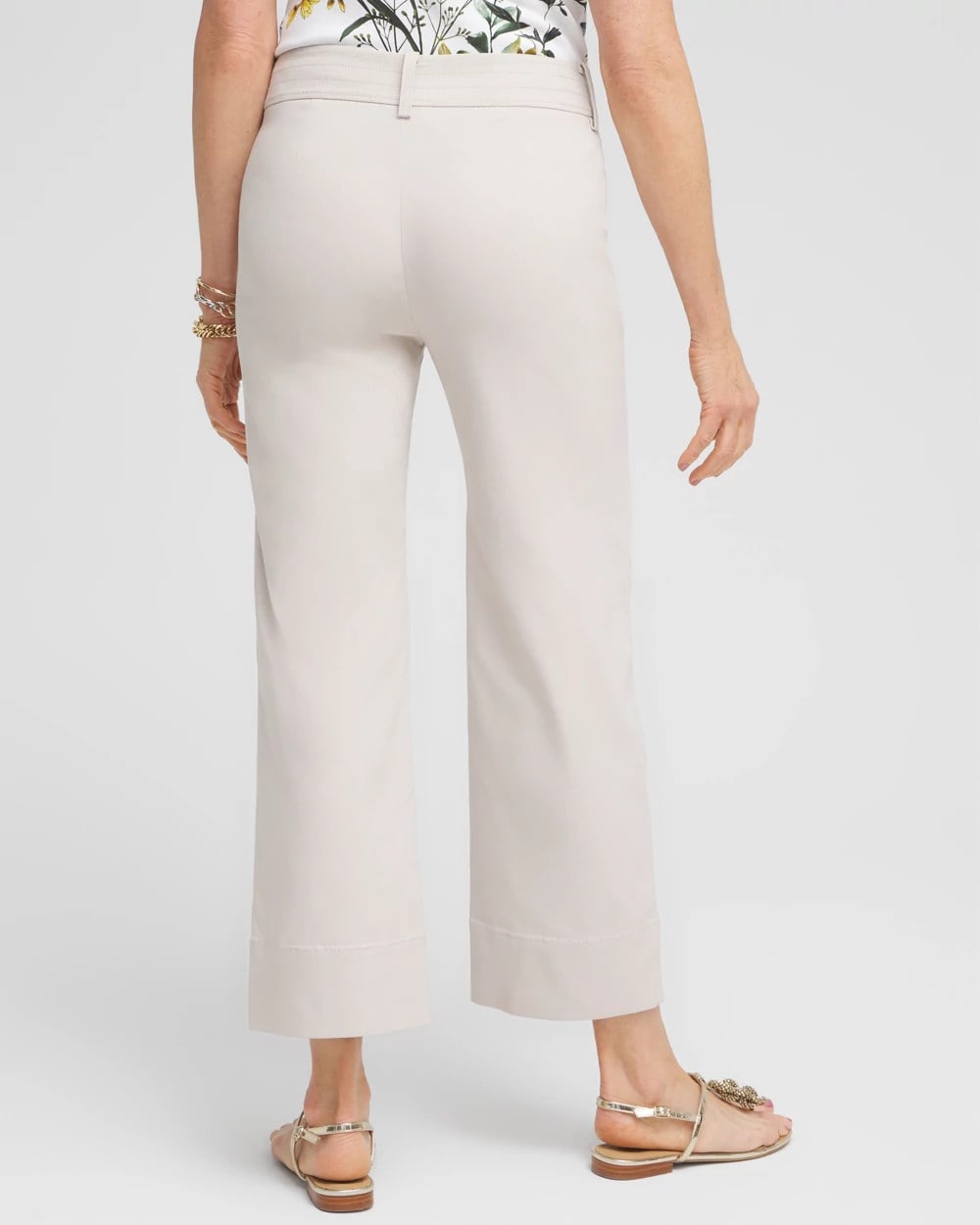 Chico's Women | Trapunto Straight Leg Cropped Pants SMOKEY TAUPE