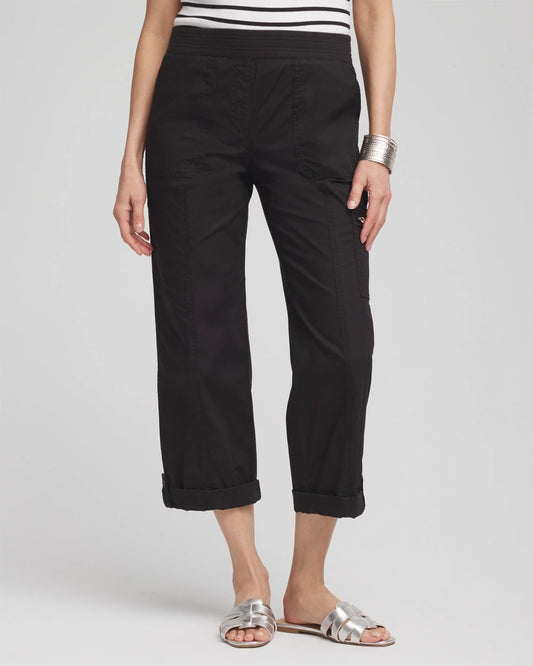 Chico's Women | Poplin Cropped Pants BLACK