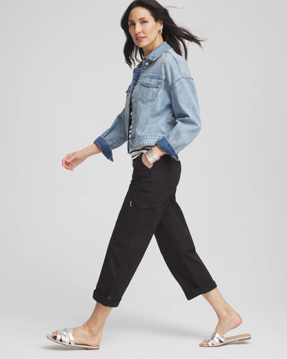 Chico's Women | Poplin Cropped Pants BLACK
