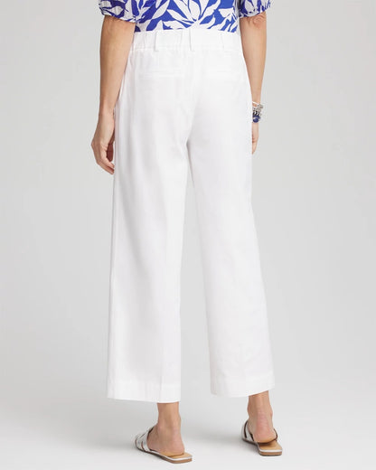 Chico's Women | Lightweight Relaxed Straight Cropped Pants ALABASTER