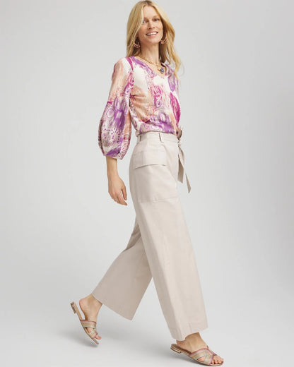 Chico's Women | Belted Twill Utility Cropped Pants SMOKEY TAUPE