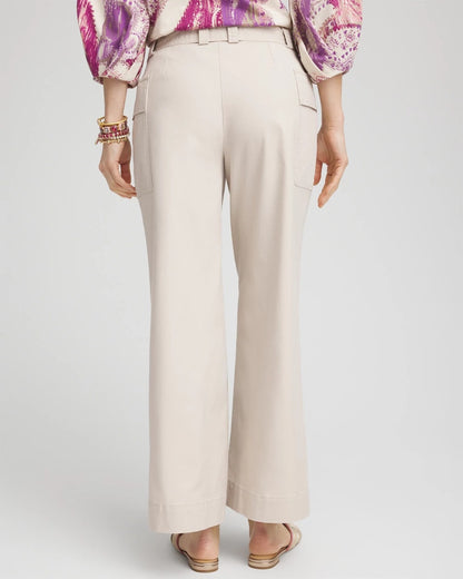 Chico's Women | Belted Twill Utility Cropped Pants SMOKEY TAUPE