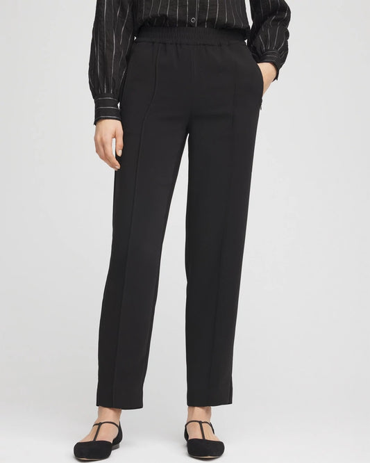 Chico's Women | Crepe Side-Zip Tapered Ankle Pants BLACK