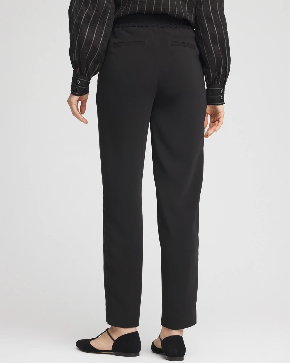 Chico's Women | Crepe Side-Zip Tapered Ankle Pants BLACK