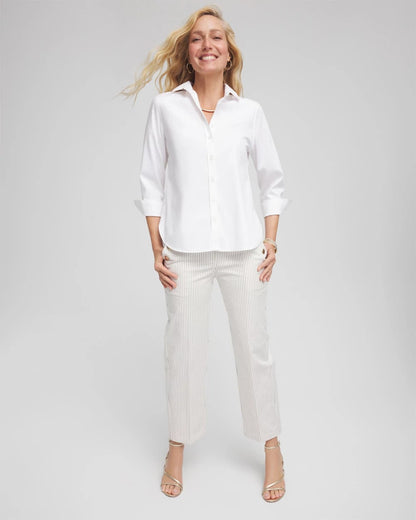 Chico's Women | Emme Striped Sailor Straight Crops ECRU