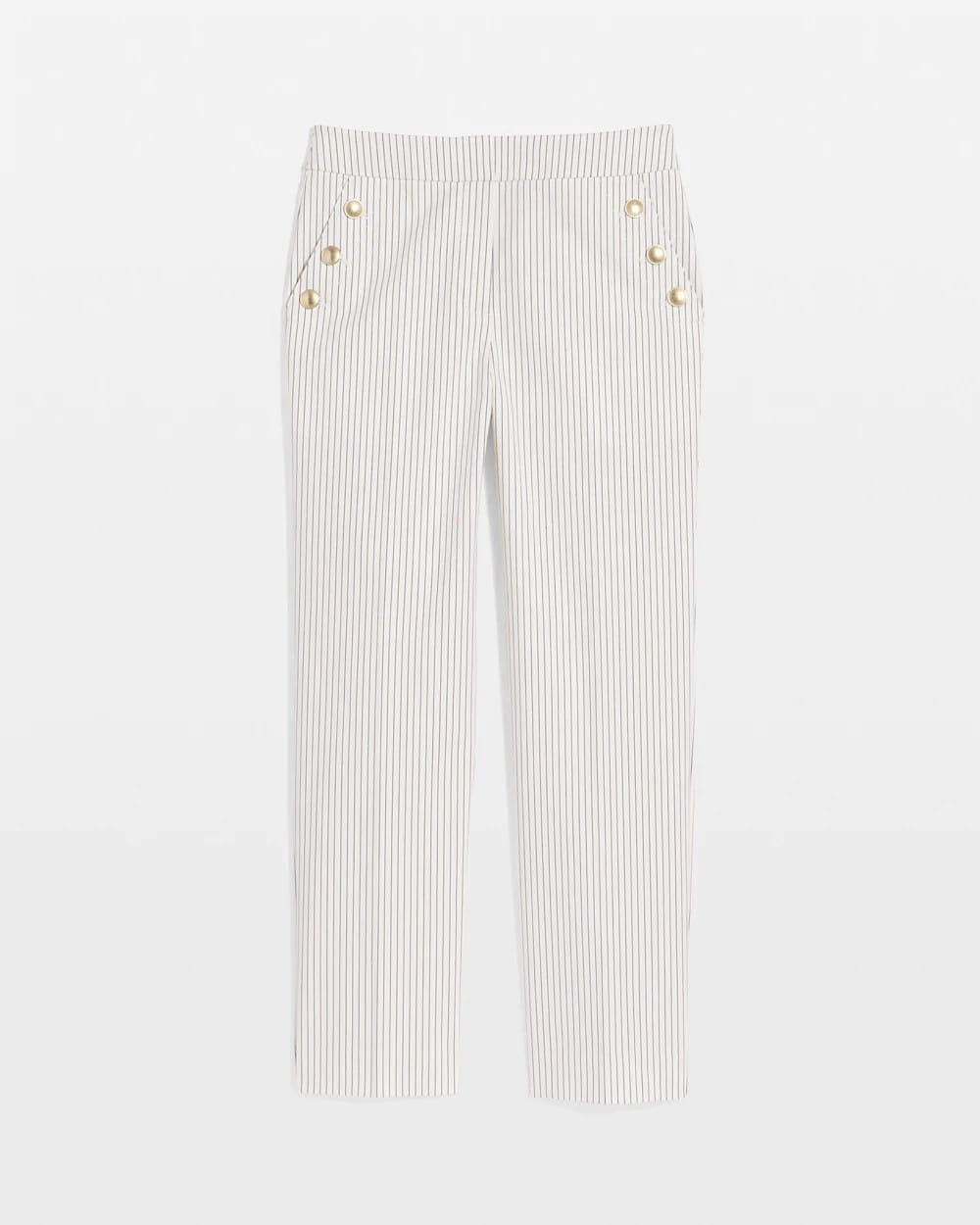 Chico's Women | Emme Striped Sailor Straight Crops ECRU