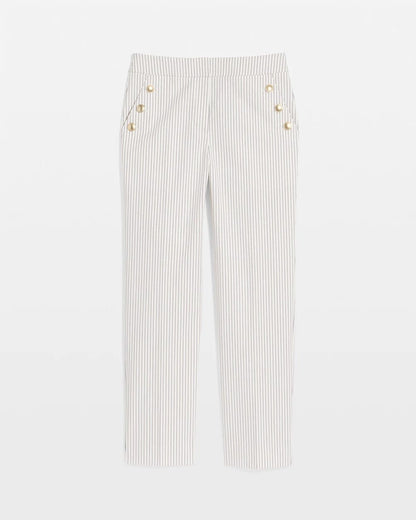 Chico's Women | Emme Striped Sailor Straight Crops ECRU