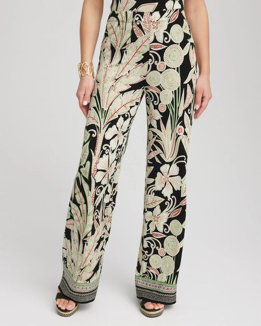 Chico's Women | Travelers™ Island-Motif Palazzo Pants SALTED LIME